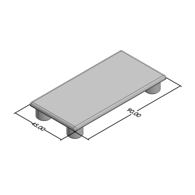 60-020-2 MODULAR SOLUTIONS POLYAMIDE PART END CAP 45MM X 90MM LIGHT GRAY